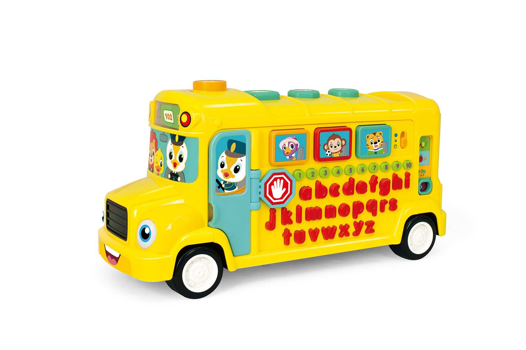 Musical school bus toy with lights for toddlers